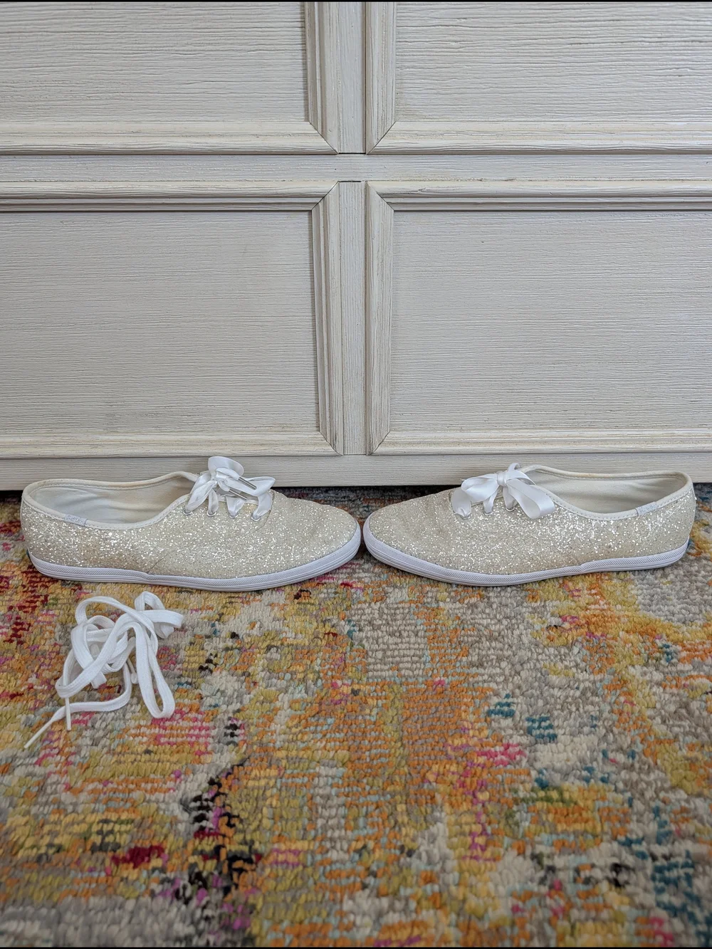 Keds x Kate Spade Glitter Ribbon Sneakers - Rose Gold - Picture 3 of 4